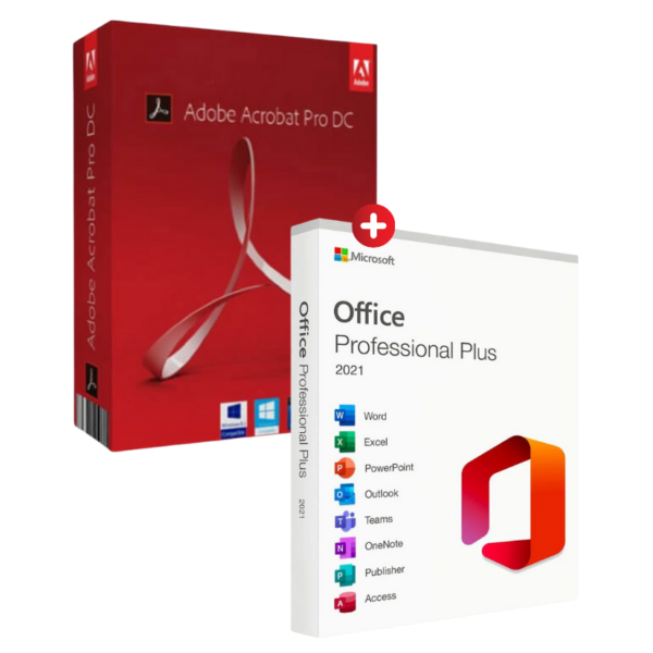 Microsoft Office 2021 Professional Plus & Adobe Acrobat pro 2021 (Bundle) [ Windows | Mac ]